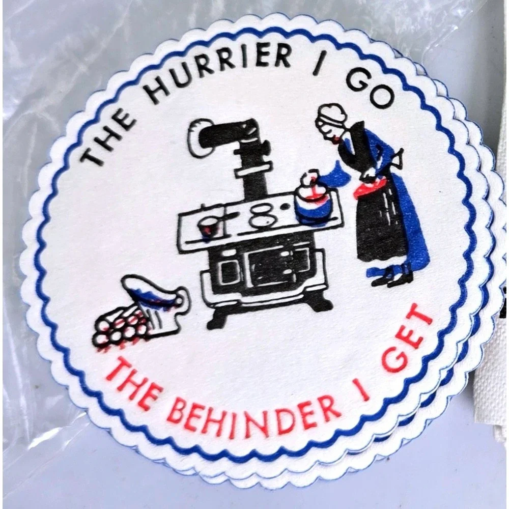 The Hurrier I Go, The Behinder I Get, Pennsylvania Dutch, Amish Vintage 18 ct.